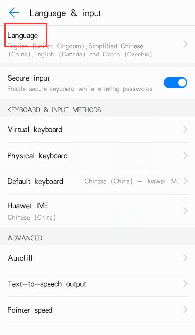 华为手机怎么变成汉字
